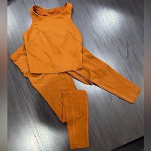 Lululemon matching set - wunder train in caramel brown. One of a kind set